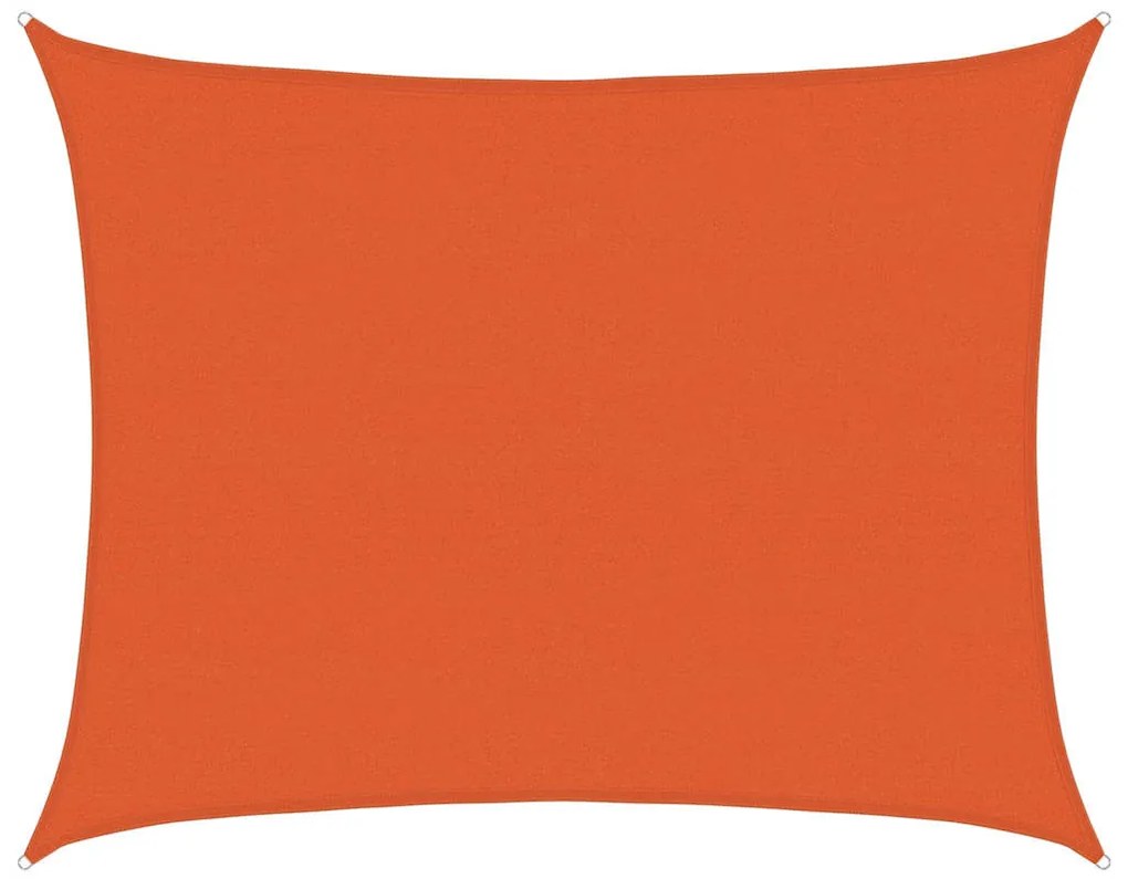 narancssárga négyszögletű HDPE napvitorla 160 g/m² 6x8 m