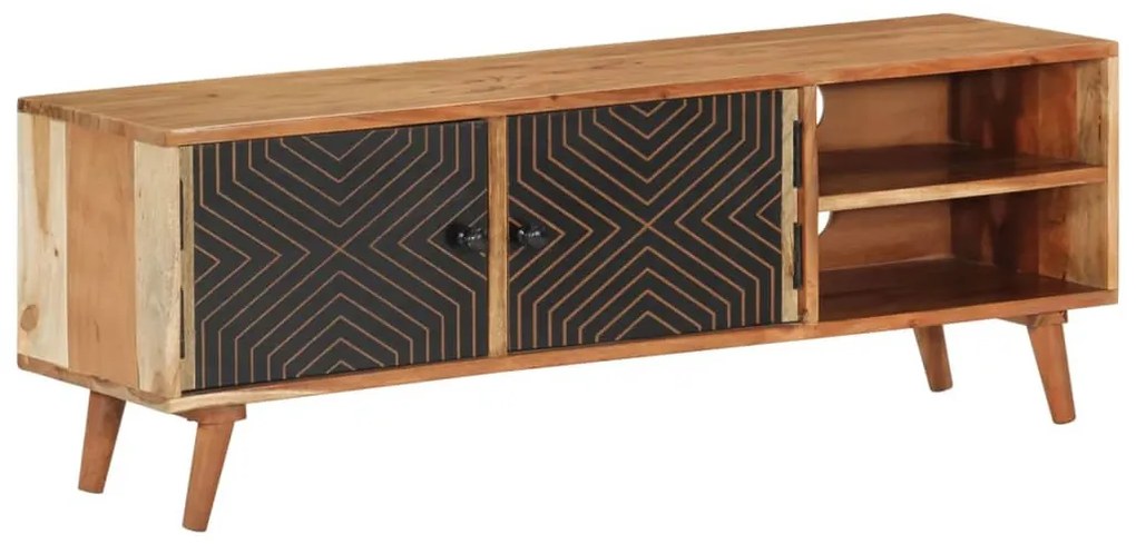 tömör akácfa TV-szekrény 112 x 30 x 40 cm