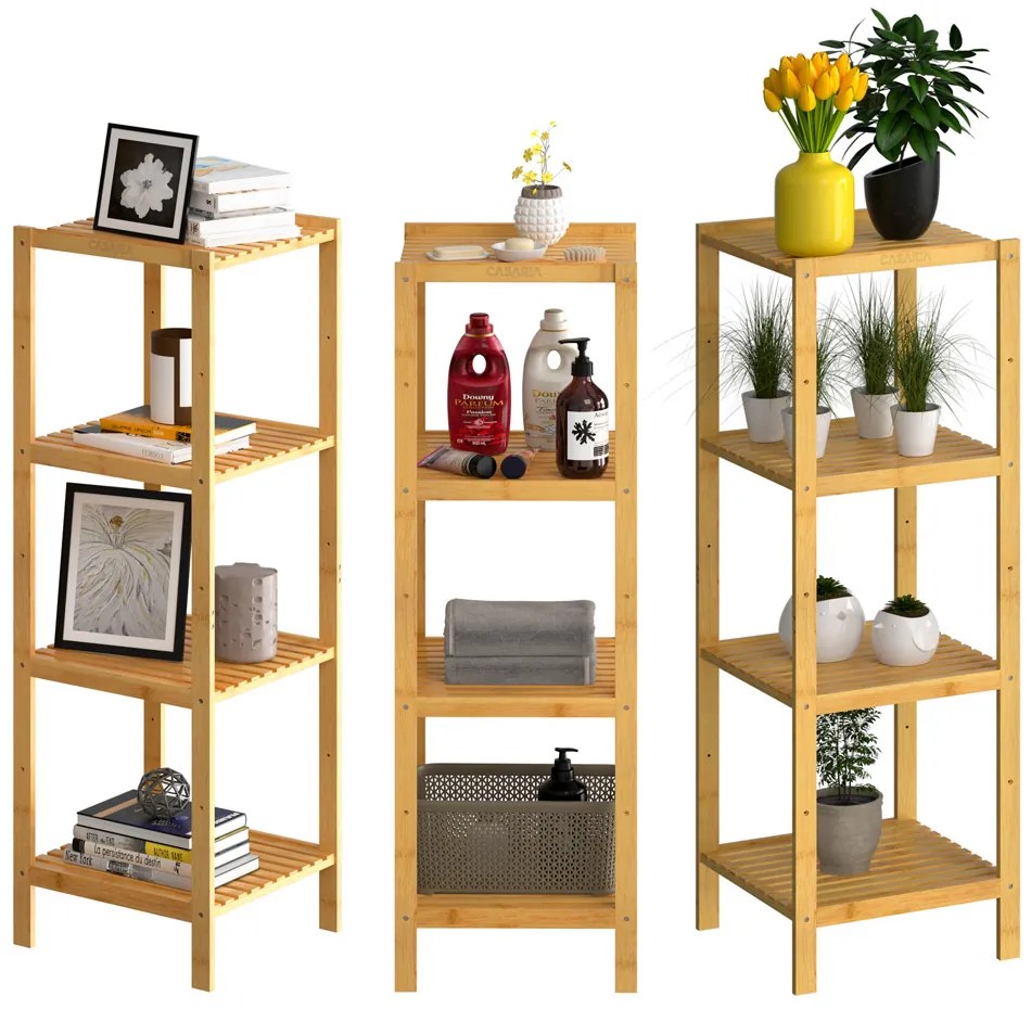 Casaria® Bambusz polc - 110x33x33 cm