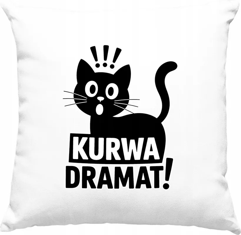 Dráma párna Macska Vicces Bs Fehér