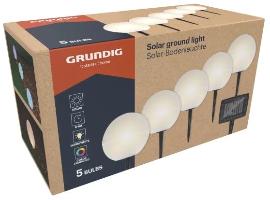 Grundig - KÉSZLET 5x LED RGBW Napelemes lámpa LED/3,2V IP44