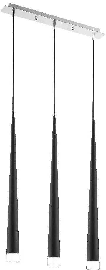 PREZENT 48003 EBONY Többágú Függesztett Lámpa Króm, Fekete, Fagyasztott Üveg G9 IP20
