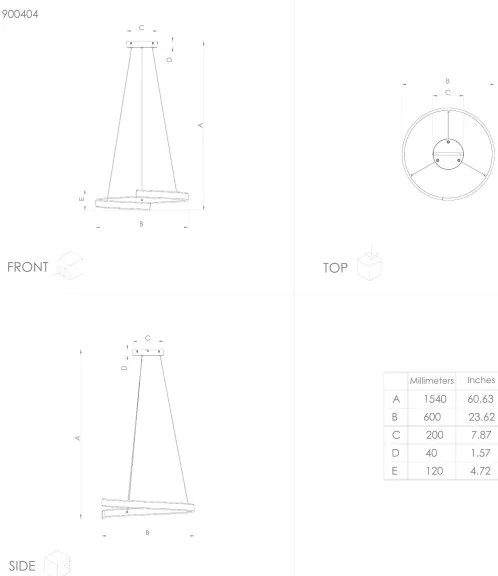 Eglo 900404 - LED Dimmelhető csillár zsinóron ANDABAIA-Z LED/42,5W/230V