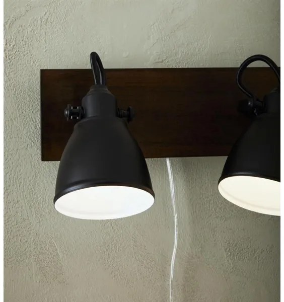 Markslöjd 108213 - Fali spotlámpa NATIVE 2xE14/18W/230V fekete/barna