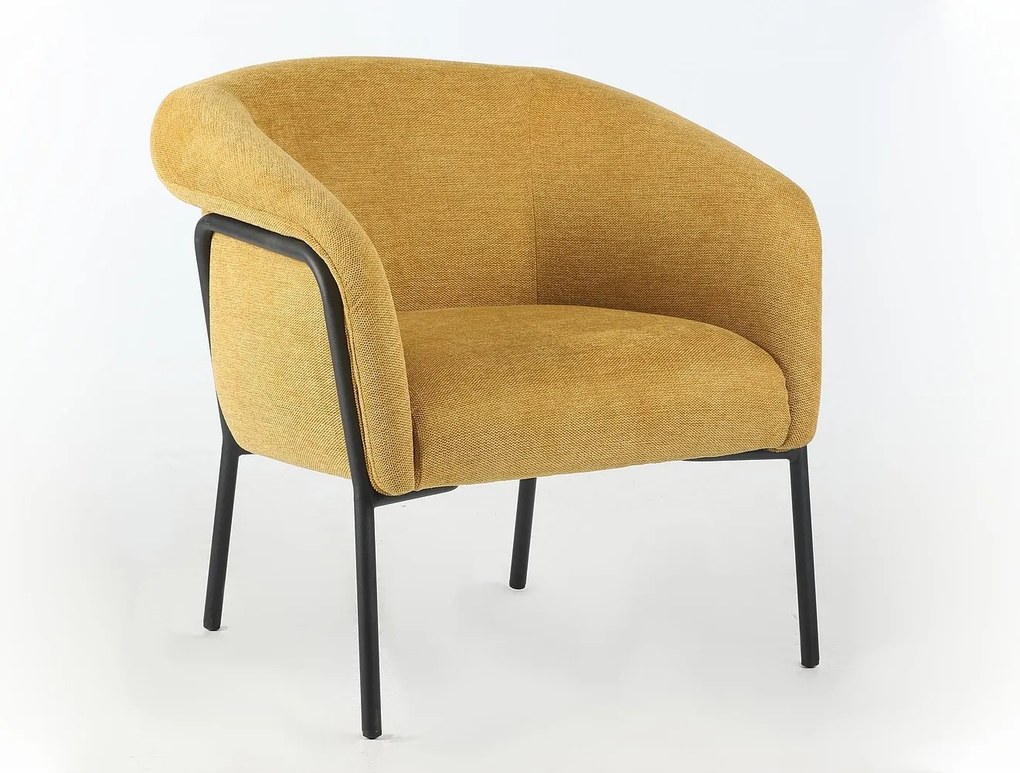 Design fotel CLOVER BREGO, mustár színű