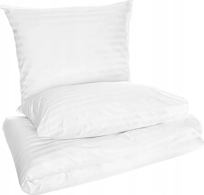 Szállodai párnahuzat damaszt 140x200 fehér csíkos 2 cm cipzáras