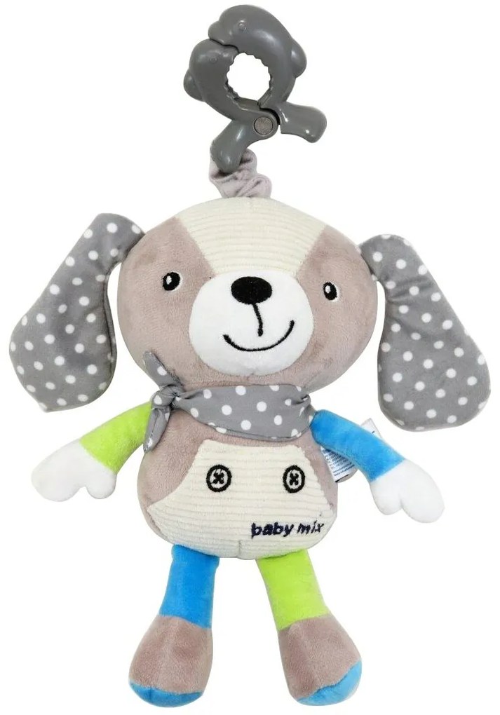 Baby Mix plüss játék játékgép és klipsz Doggiebézs, 25 cm