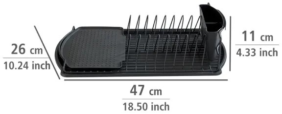 WENKO 54767100 - Csepegtetőtálca BASIC 47,5x26,5 cm fekete