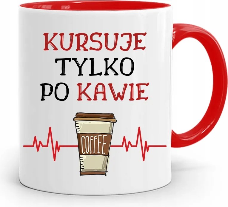 Piros Taxisofőr Bögre Kávé Után Közlekedik, fényképes nyomattal