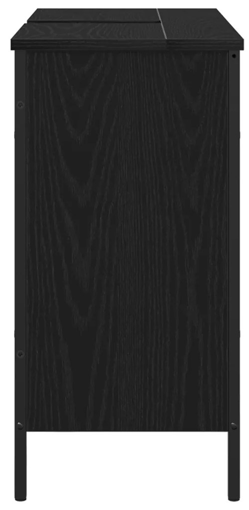 Fürdőszobai Mosdószekrény Fekete Tölgy 80x30x60 cm Műanyag