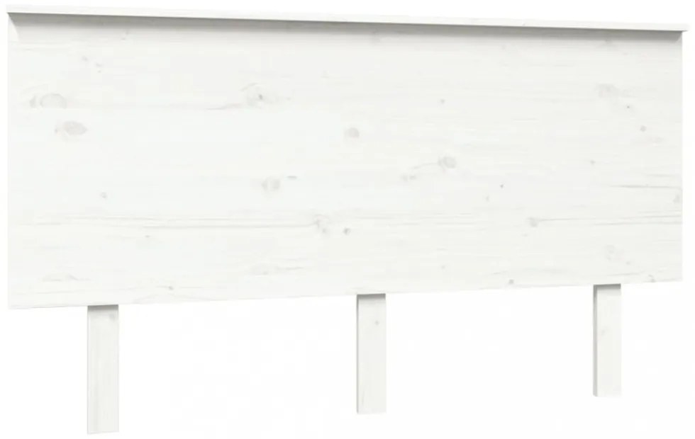fehér tömör fenyőfa ágyfejtámla 144x6x82,5 cm