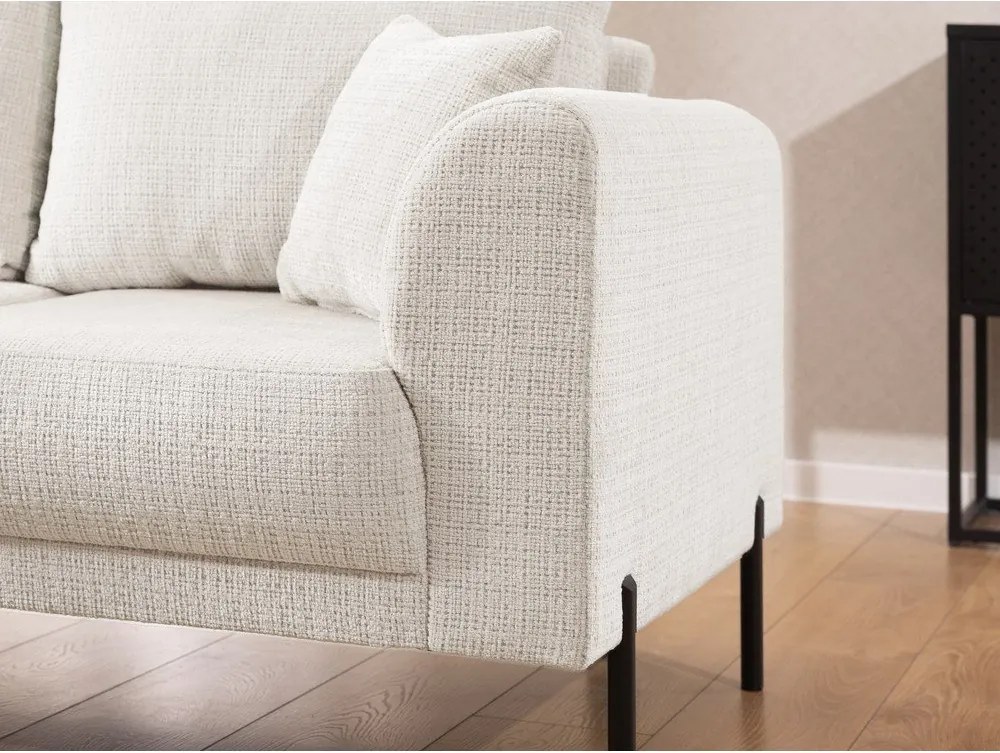 Bézs zsenília sarokkanapé (bal oldali-L alakú) Mauris – Ropez