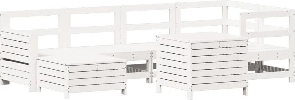 vidaXL fehér 7 részes tömör fenyőfa kerti kanapészett