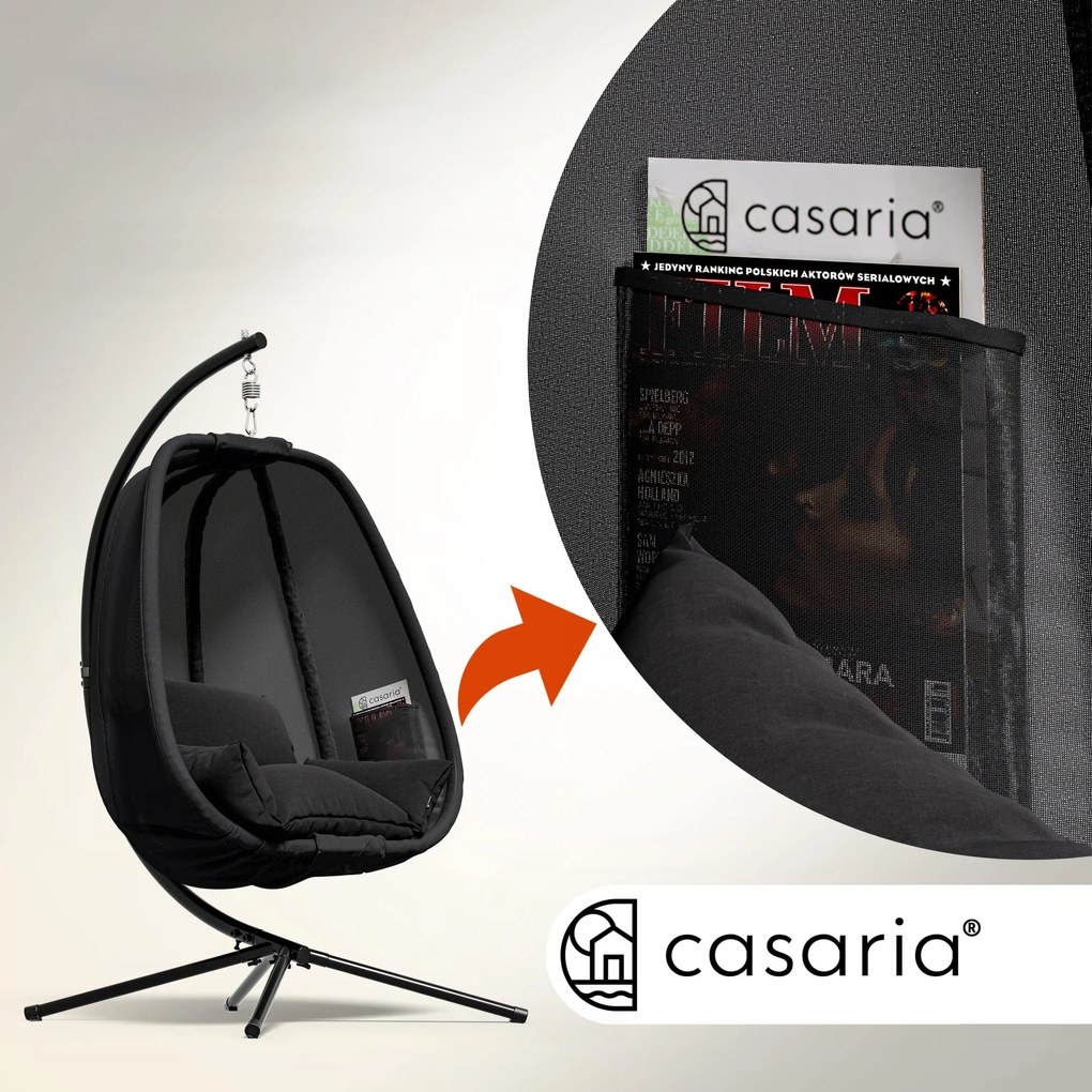 Deuba Alvie függőfotel 190x140x110 cm - fekete