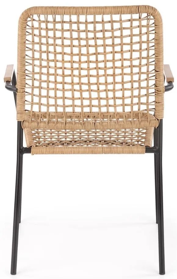 Baltar étkezőszék, rattan / fekete