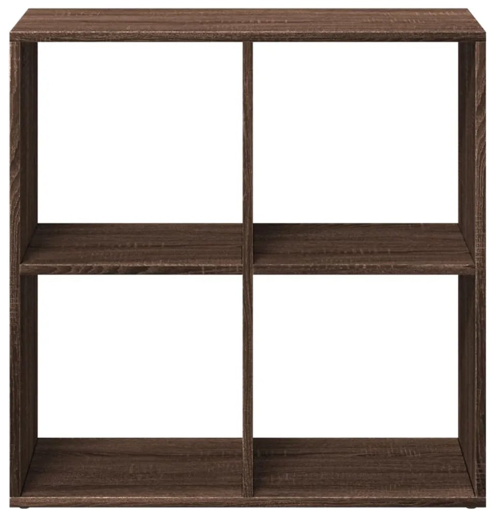 barna tölgy szerelt fa elválasztó könyvespolc 69,5x29x69,5 cm