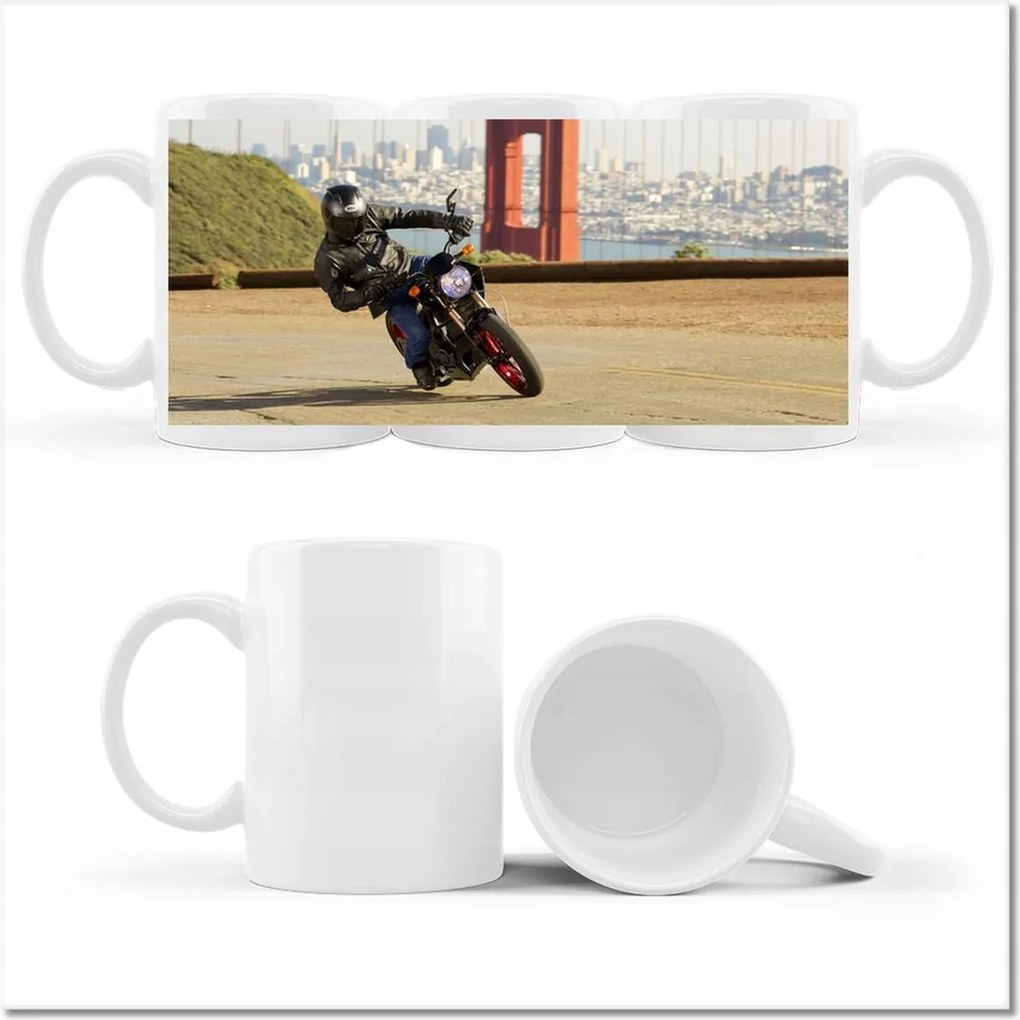 Fotó bögre Motorkerékpár a Golden Gate-nél