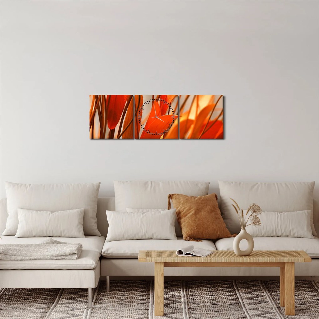 A szirmok képe (órával) (90x30 cm)