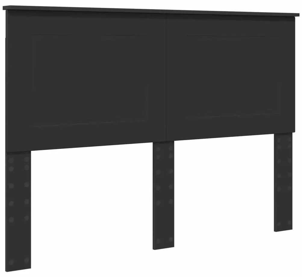 vidaXL Ágykeret fejtámlával fiókkal Fekete 150 x 200 cm Tömör fenyőfa