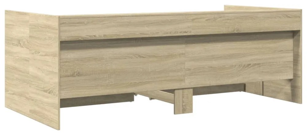 sonoma tölgy színű fém ágykeret matrac nélkül 90x190 cm