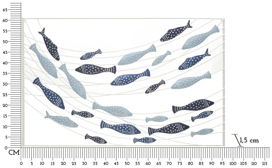 Fém fali dekoráció 96,5x61 cm Pesci – Mauro Ferretti