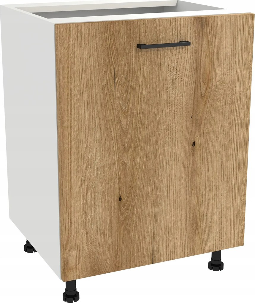 Konyhaszekrény alsó 60 Capri korpusz fehér front tölgy Evoke