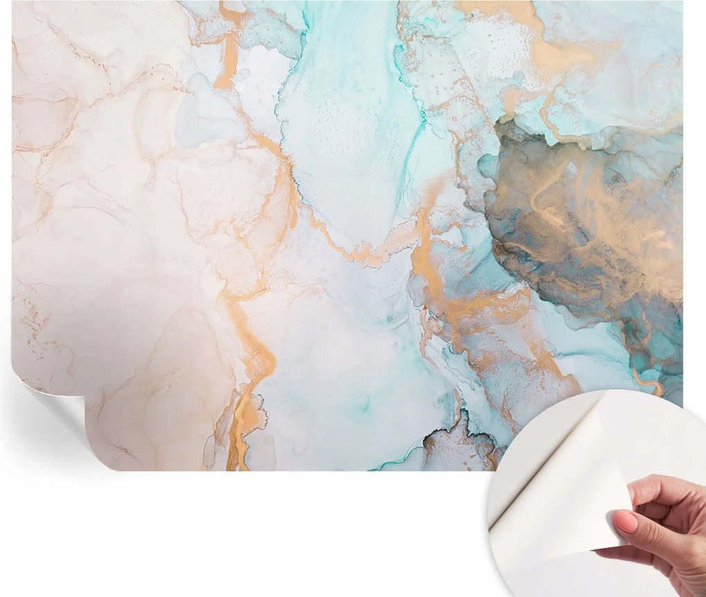 Öntapadós Dekoratív Fotótapéta Hálószobába Akvarell hullámok 208x146 cm