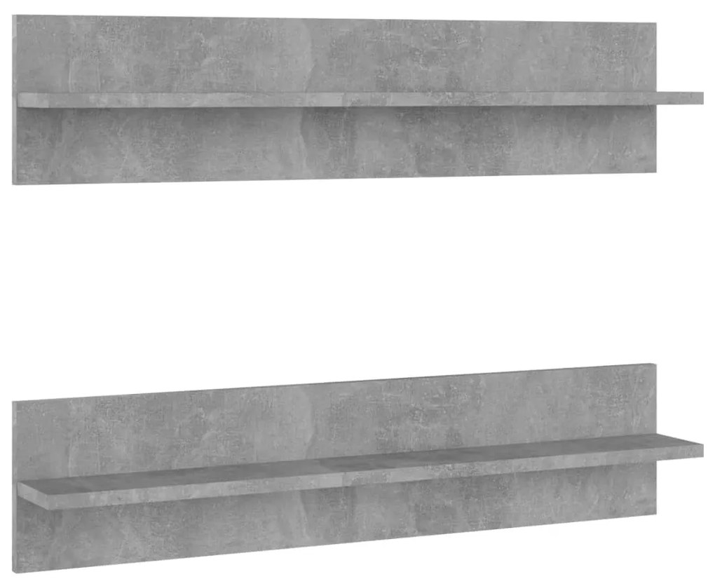 2 db betonszürke forgácslap fali polc 80 x 11,5 x 18 cm