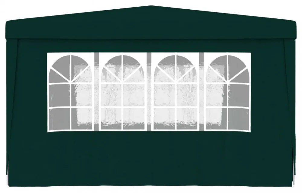 zöld rendezvénysátor oldalfalakkal 4 x 4 m 90 g/m²