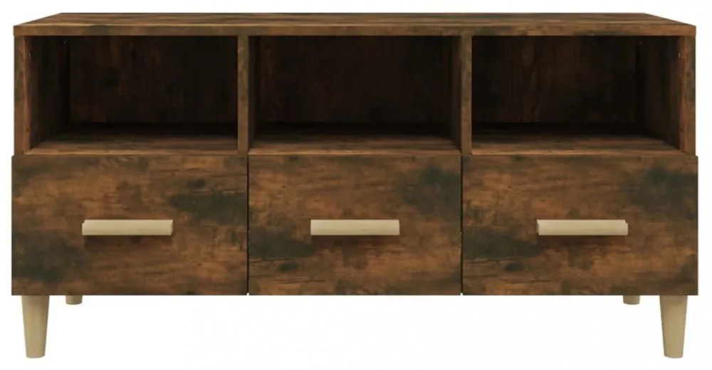 füstös tölgy színű szerelt fa TV-szekrény 102 x 36 x 50 cm
