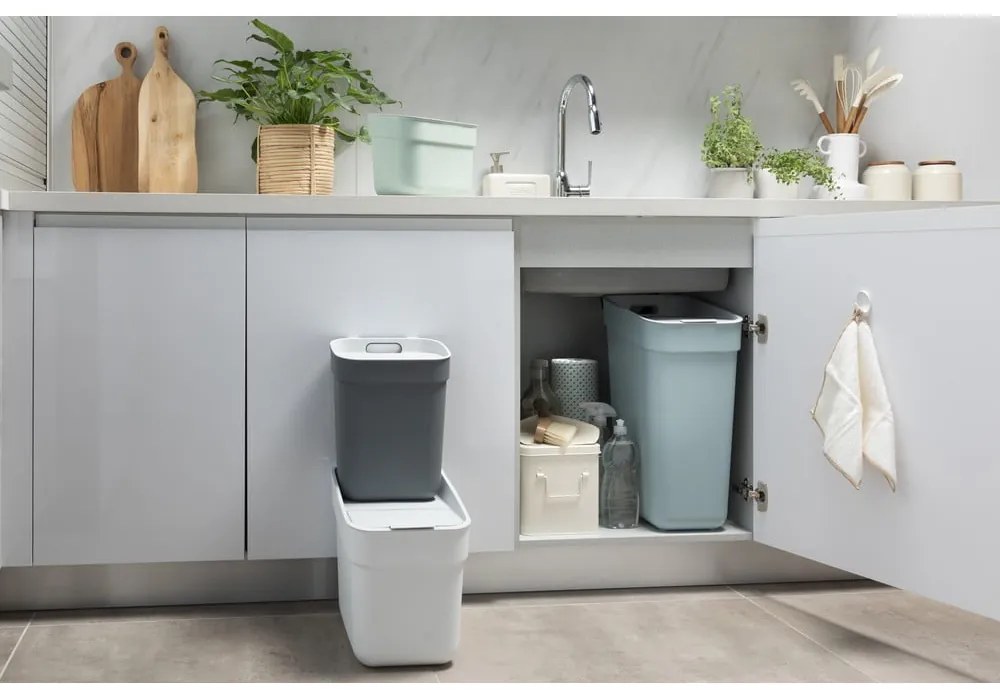 Világoskék újrahasznosított műanyag szelektív szemetes 30 l Ready To Collect – Curver