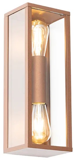 Ipari fali lámpa rozsdabarna 38 cm 2-lámpás IP44 - Charlois