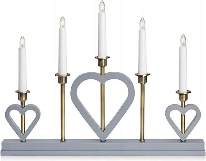 Adventi gyertyatartó Melissa 705831 fa szürke antik