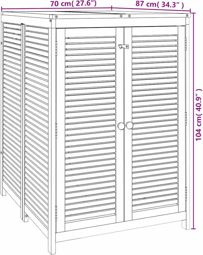 vidaXL tömör akácfa kerti tárolóláda 70 x 87 x 104 cm