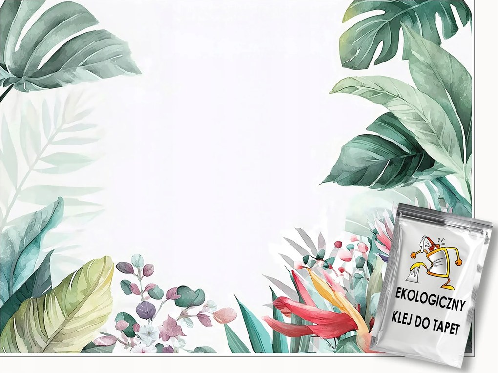 Fotótapéta Dzsungel Levelek Zöld Virágok Falra Hálószoba Nappali 200x140