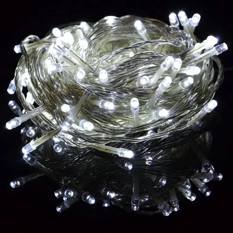 Karácsonyi LED-lánc készlet időzítővel 100 LED hideg fehér