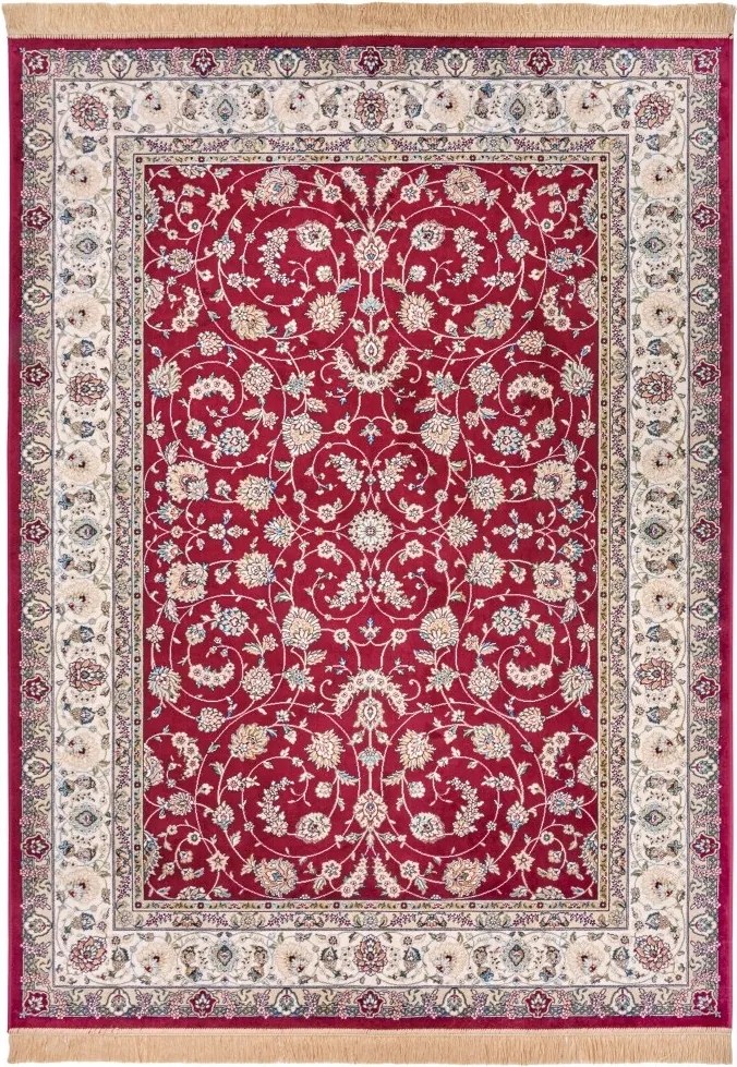 Hagyományos szőnyeg 160x230 nappaliba,klasszikus piros-krém minta