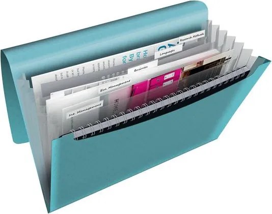 Harmonikamappa, A4, PP, 6 rekeszes, ESSELTE Colour'Breeze, kék (E626252)