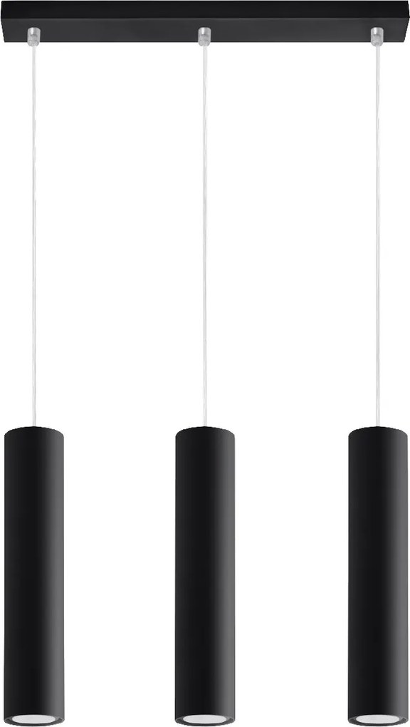 Led Mennyezeti Függő Lámpa Állítható Modern 3x GU10 Fekete