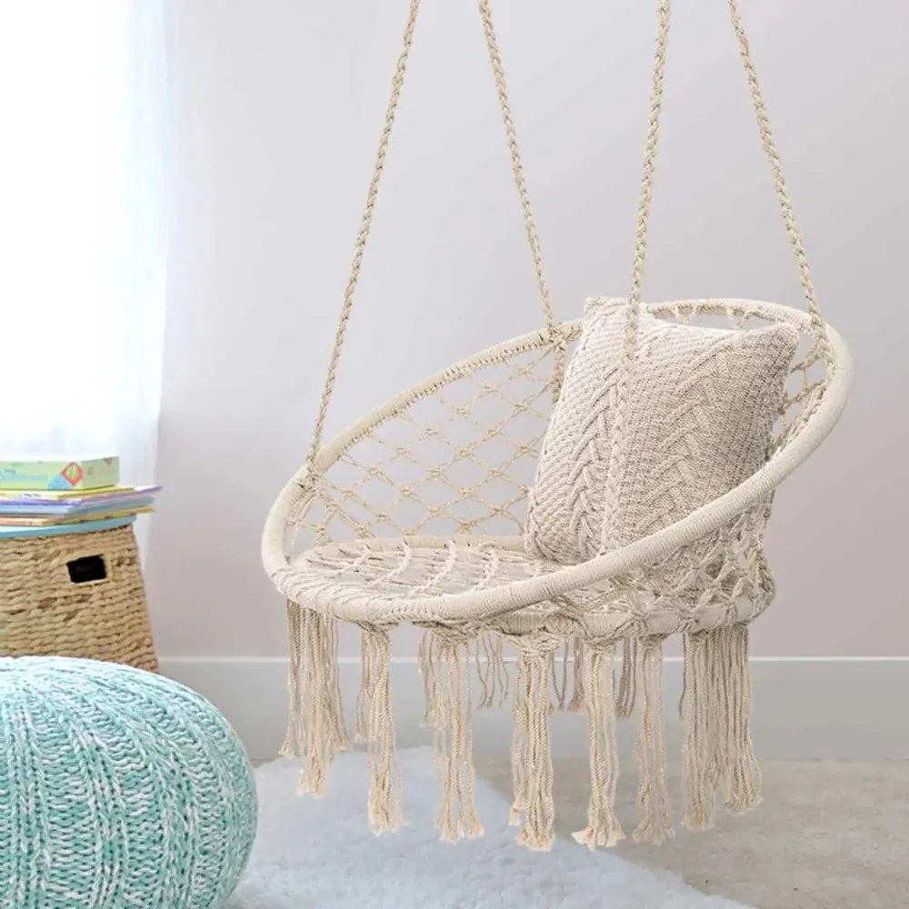 Bézs KOLUMBIA függőfotel fekete állvánnyal