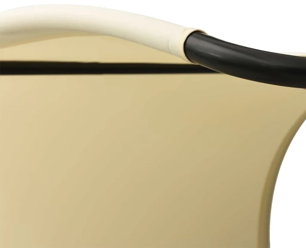 Zöld és krémszínű kétszemélyes textilén napozóágy napellenzővel