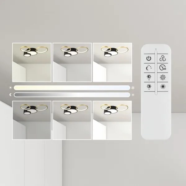 Állítható fényű ALIZEE LED mennyezeti lámpa 30W 230V 3000-6500K fekete/arany