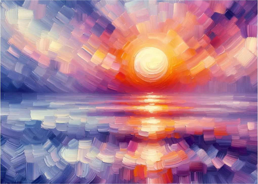 Kép - Színes művészi naplemente (70x50 cm)