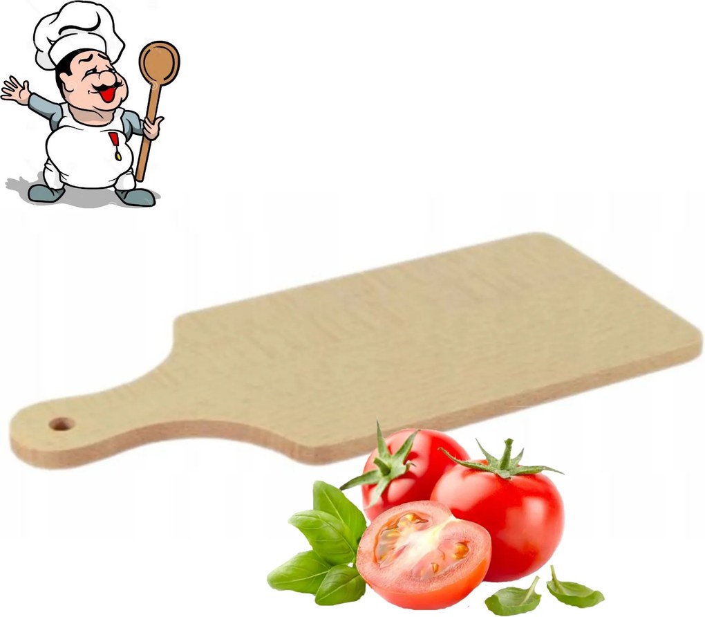 Konyhai vágódeszka fa 42x20cm Bükk Nyéllel Lengyel Termék