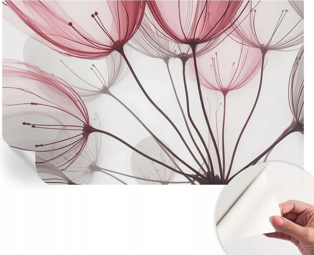 Öntapadós Dekoratív Fotótapéta Hálószobába Virágos sziluettek 416x254