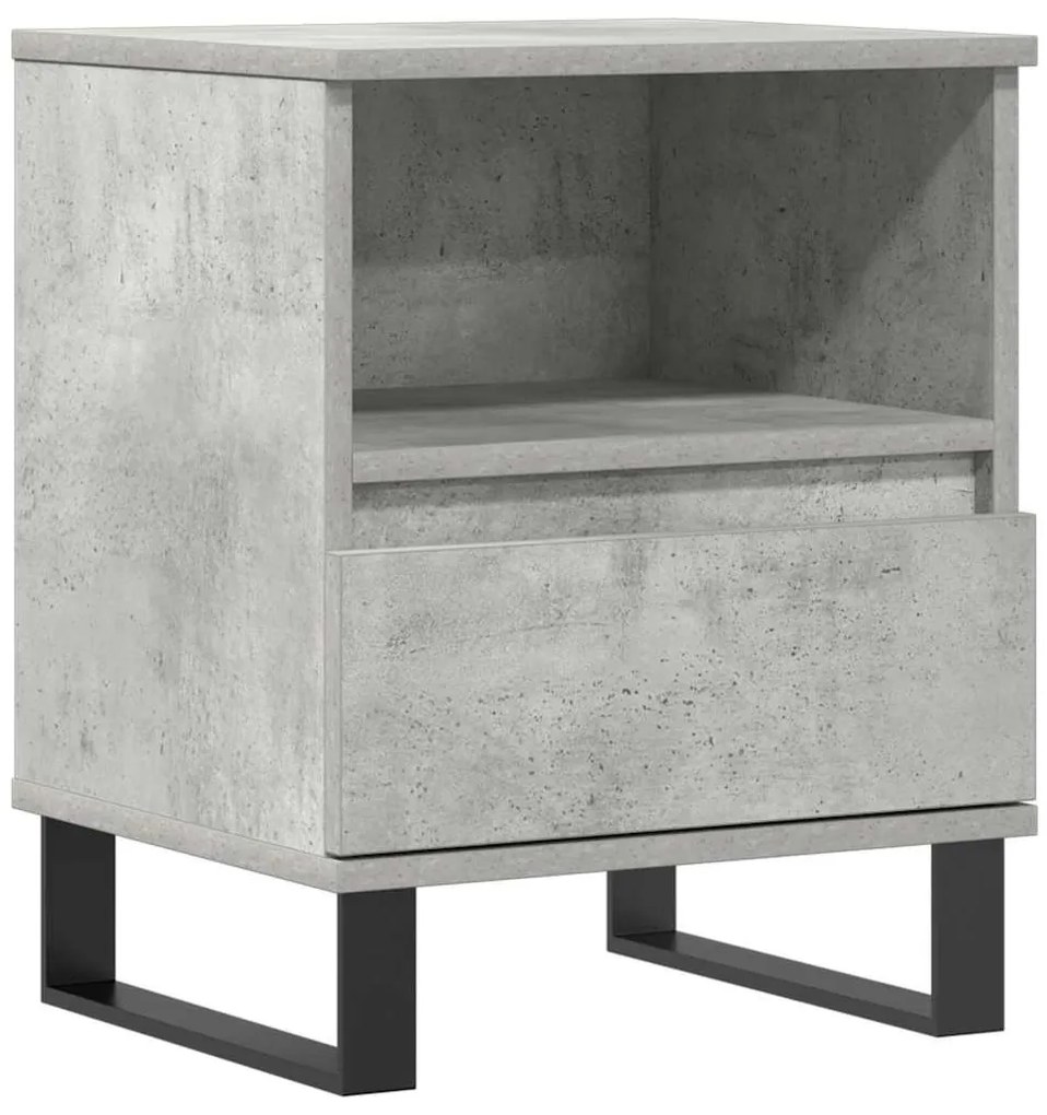 Betonszürke szerelt fa éjjeliszekrény 40x35x50 cm