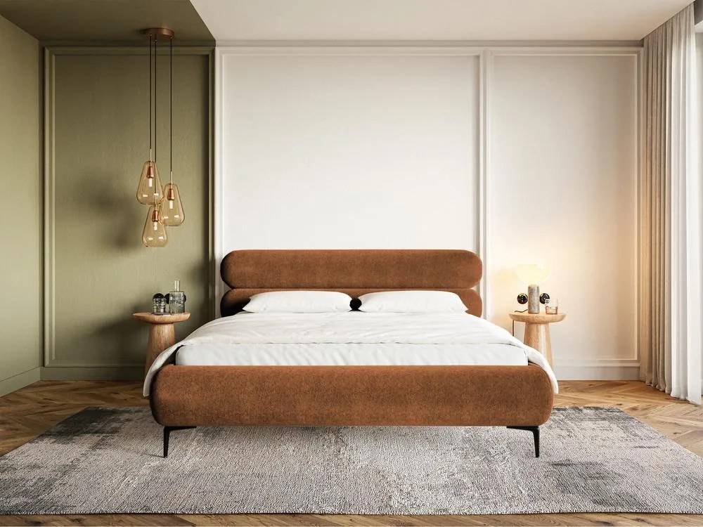 Franciaágy 180 cm Rirri 180 (ágyráccsal) (tárolóhellyel) (réz + piros). 1099880