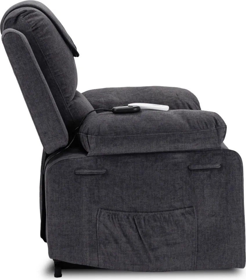 FENIX elektromos masszázsfotel felállást segítő funkcióval, sötétszürke