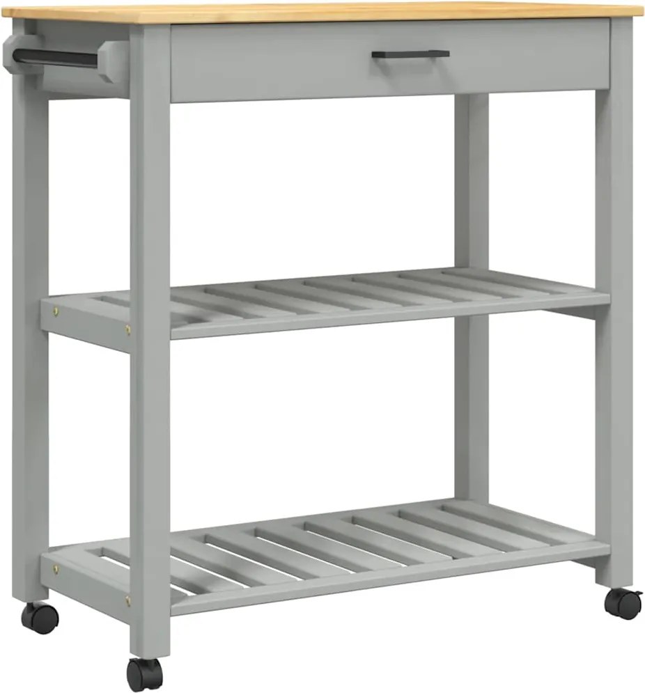 vidaXL MONZA tömör fenyőfa konyhai kocsi 84 x 40 x 88,5 cm