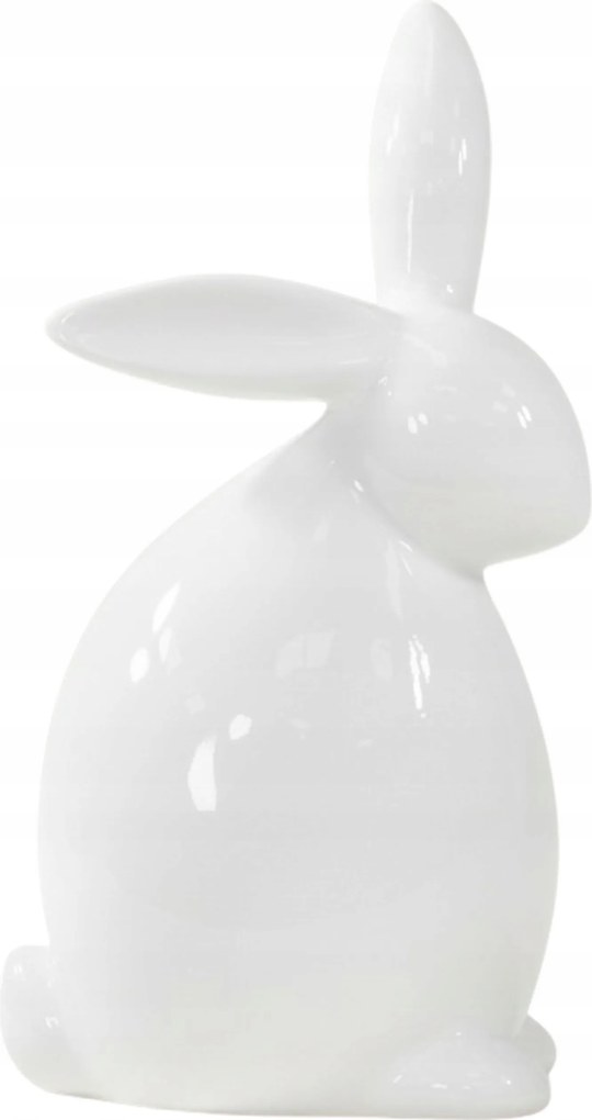 Nyuszi húsvéti figura dekoráció fehér kerámia 20 cm